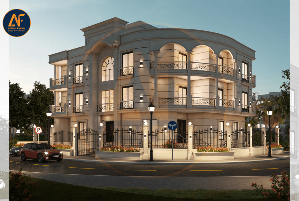 تصميم واجهة فيلا خارجية بالطراز الكلاسيك