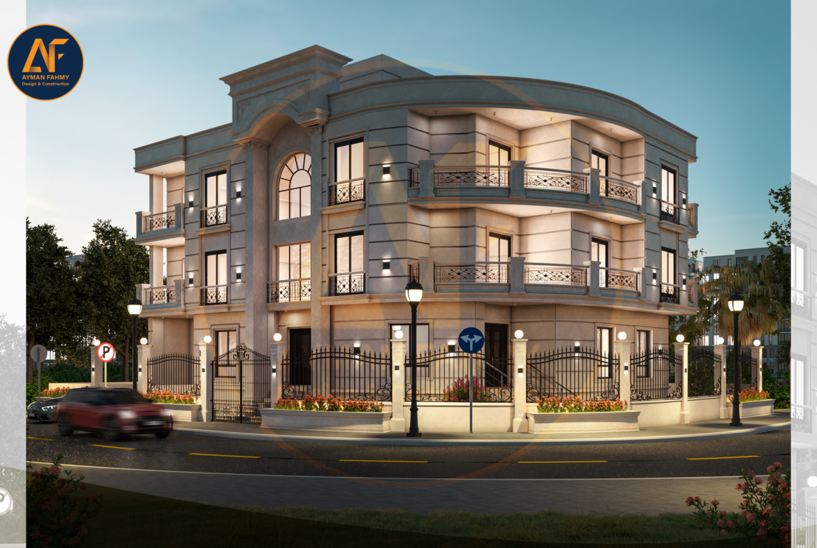 تصميم واجهة فيلا خارجية بالطراز الكلاسيك