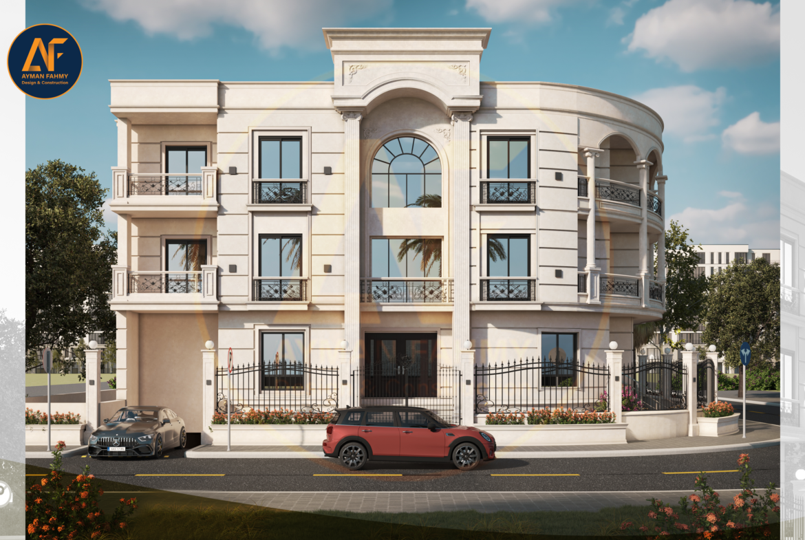 تصميم واجهة فيلا خارجية بالطراز الكلاسيك
