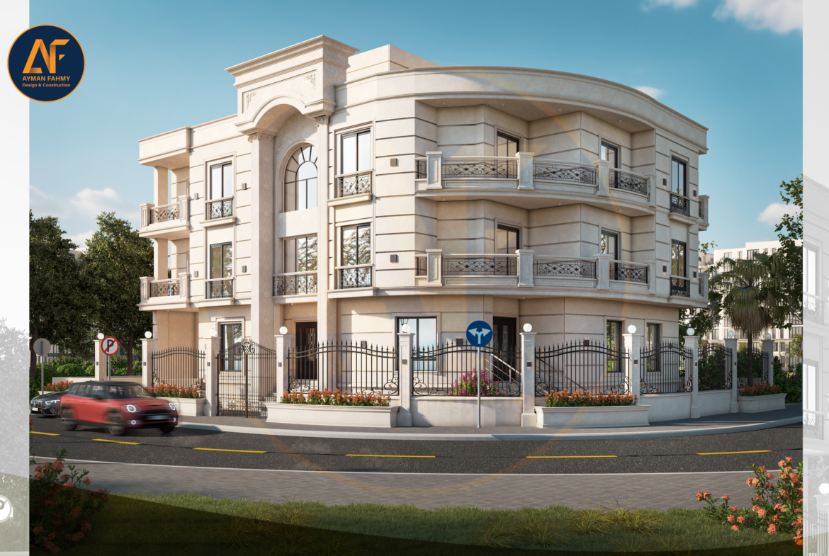تصميم واجهة فيلا خارجية بالطراز الكلاسيك